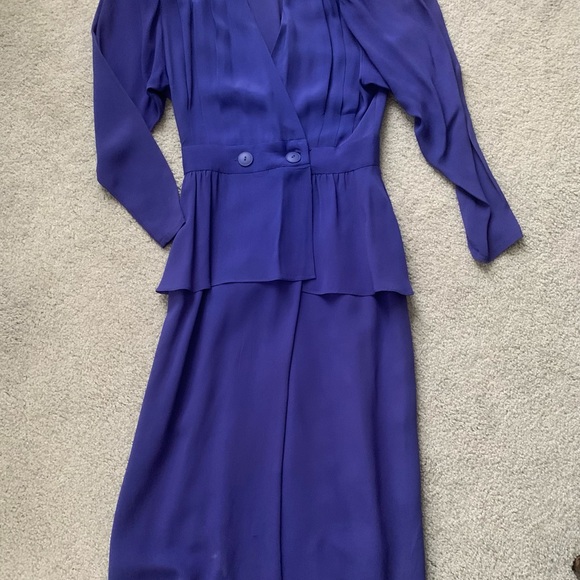 Vintage Suit Dress Long Sleeve with Button Detail - Picture 2 of 6
